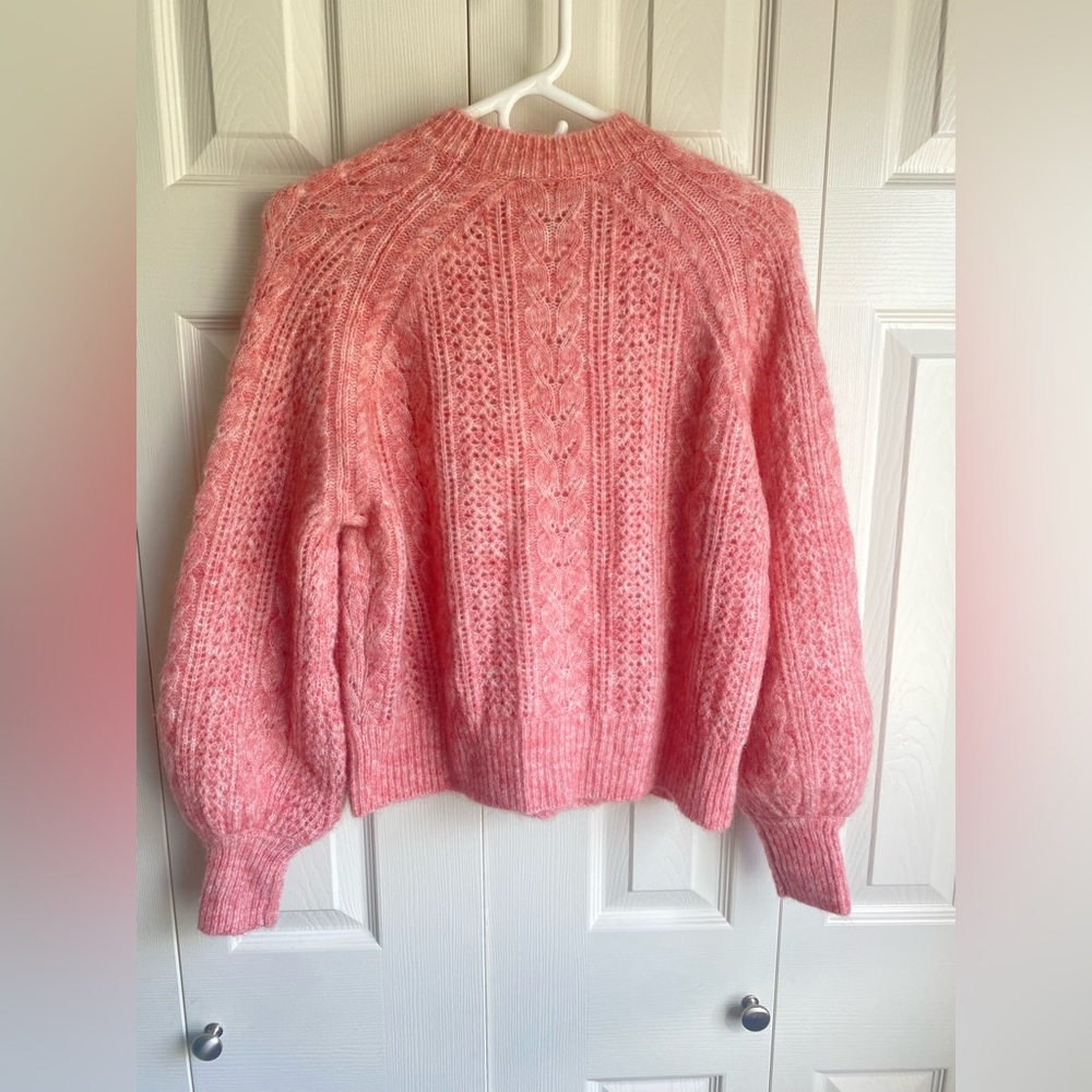 Sezane Pink Scarlett Cable Knit Jumper - light rosewood - Picture 5 of 10